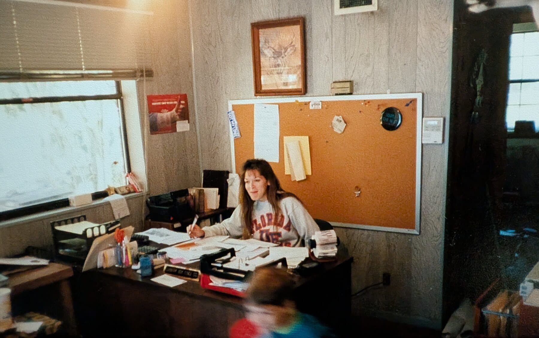 Teressa Ledwick and Kyle at the Country Boy Fence office.